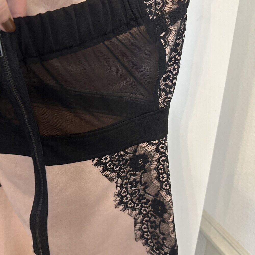 Dusty Rose & Black Lace Strapless Short Party Dress Womens juniors Large - Picture 8 of 11
